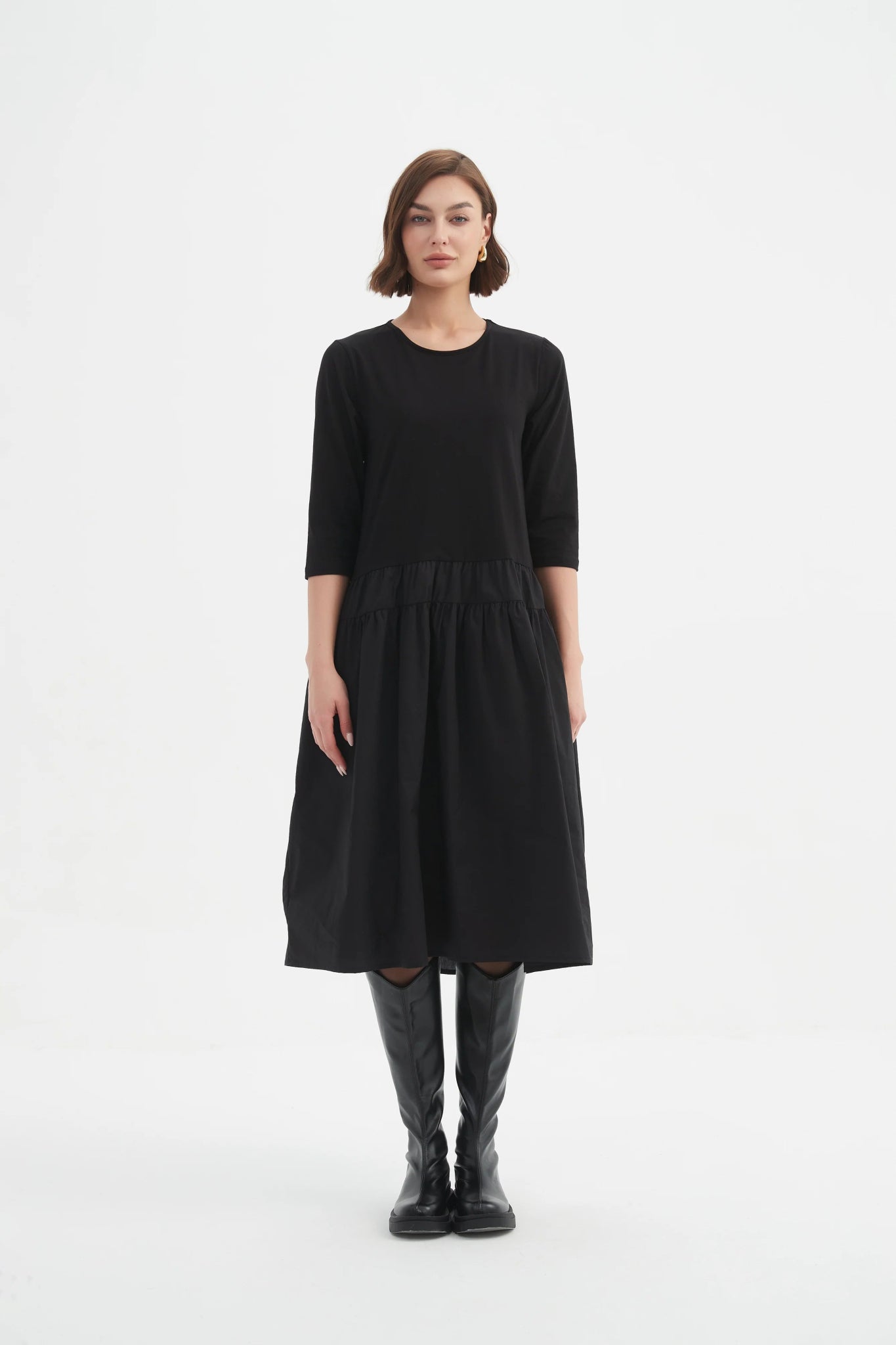 TirelliTirelli Drop Waist Combi DressClothingBlack - Blue Water Clothing