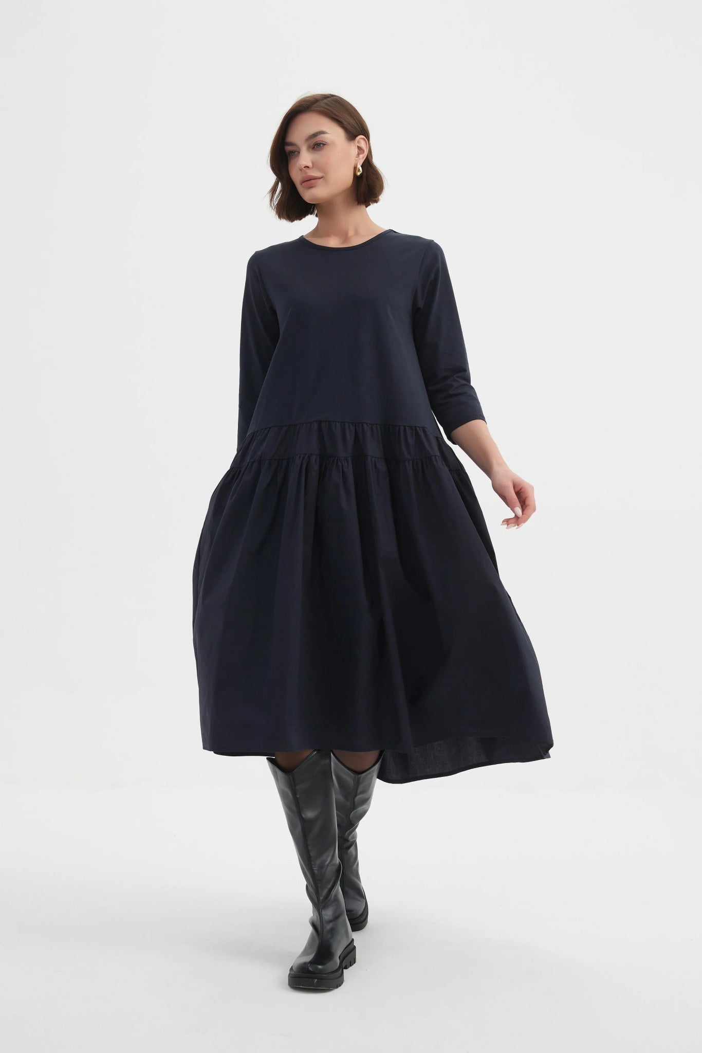 TirelliTirelli Drop Waist Combi DressClothingBlack - Blue Water Clothing