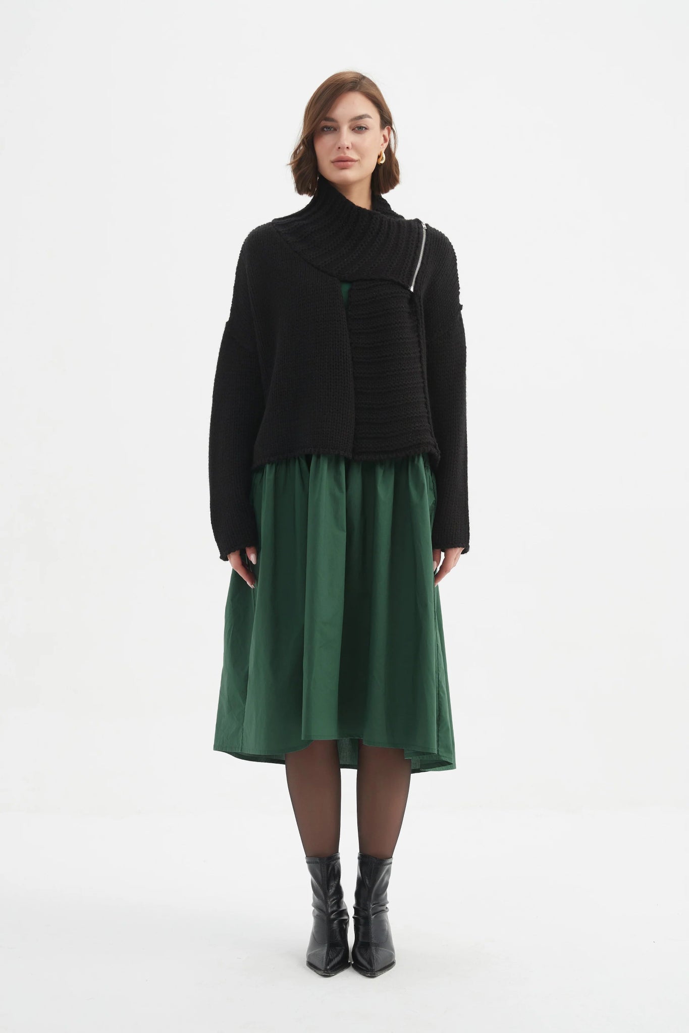 TirelliTirelli Zip Collar CardiganTopsChartreuse - Blue Water Clothing