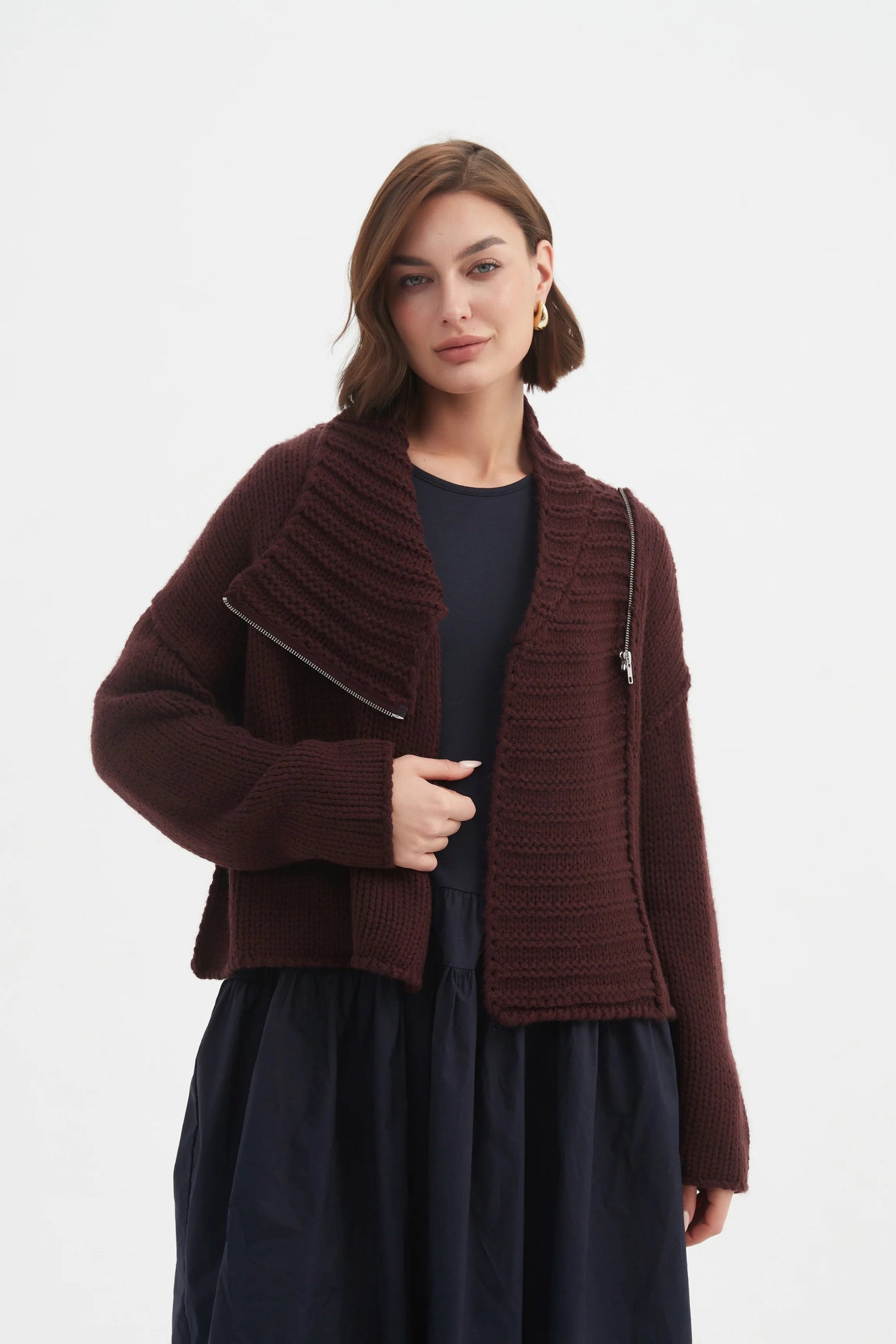 TirelliTirelli Zip Collar CardiganTopsChartreuse - Blue Water Clothing