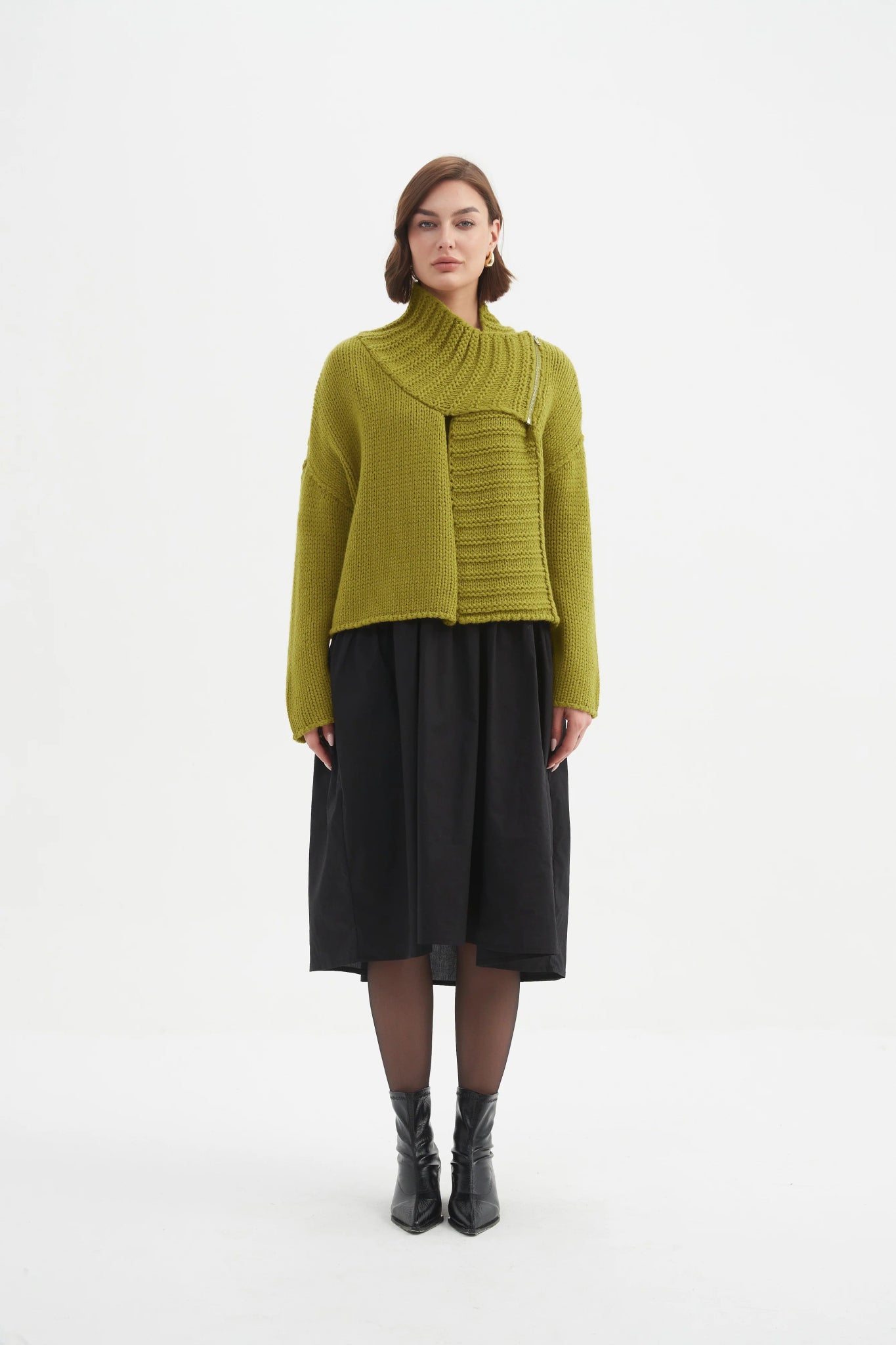 TirelliTirelli Zip Collar CardiganTopsChartreuse - Blue Water Clothing
