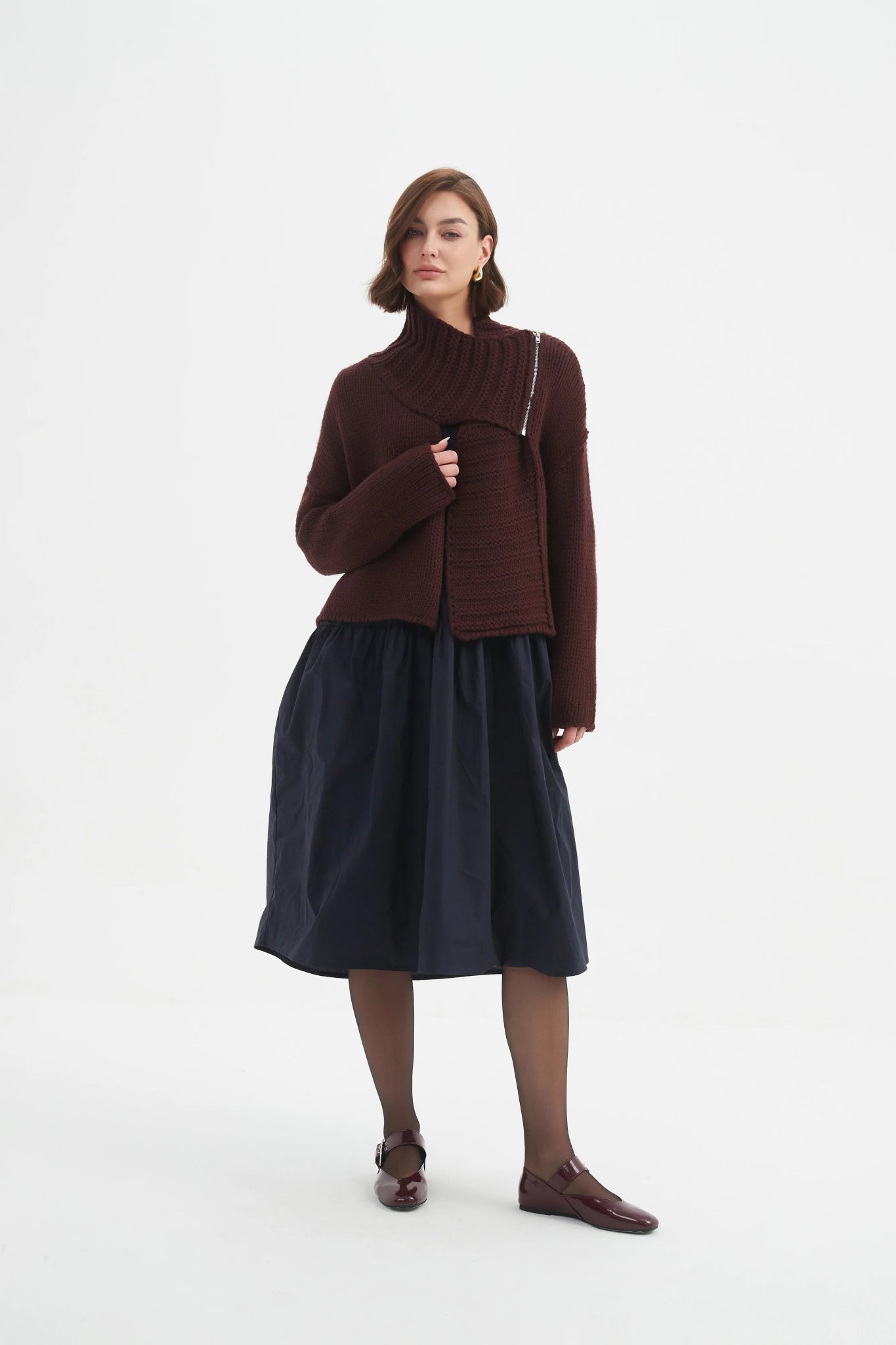 TirelliTirelli Zip Collar CardiganTopsChartreuse - Blue Water Clothing