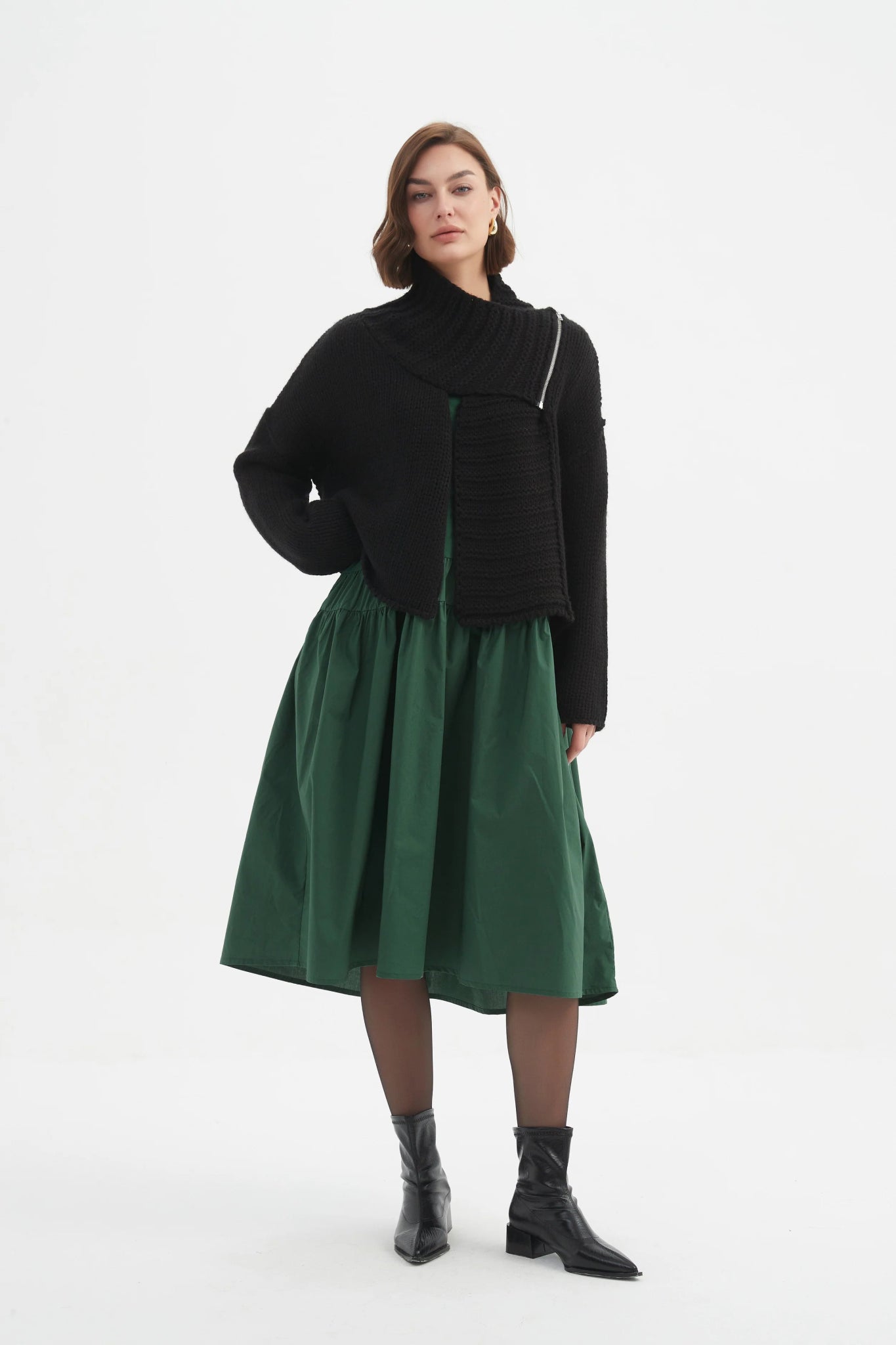 TirelliTirelli Zip Collar CardiganTopsChartreuse - Blue Water Clothing