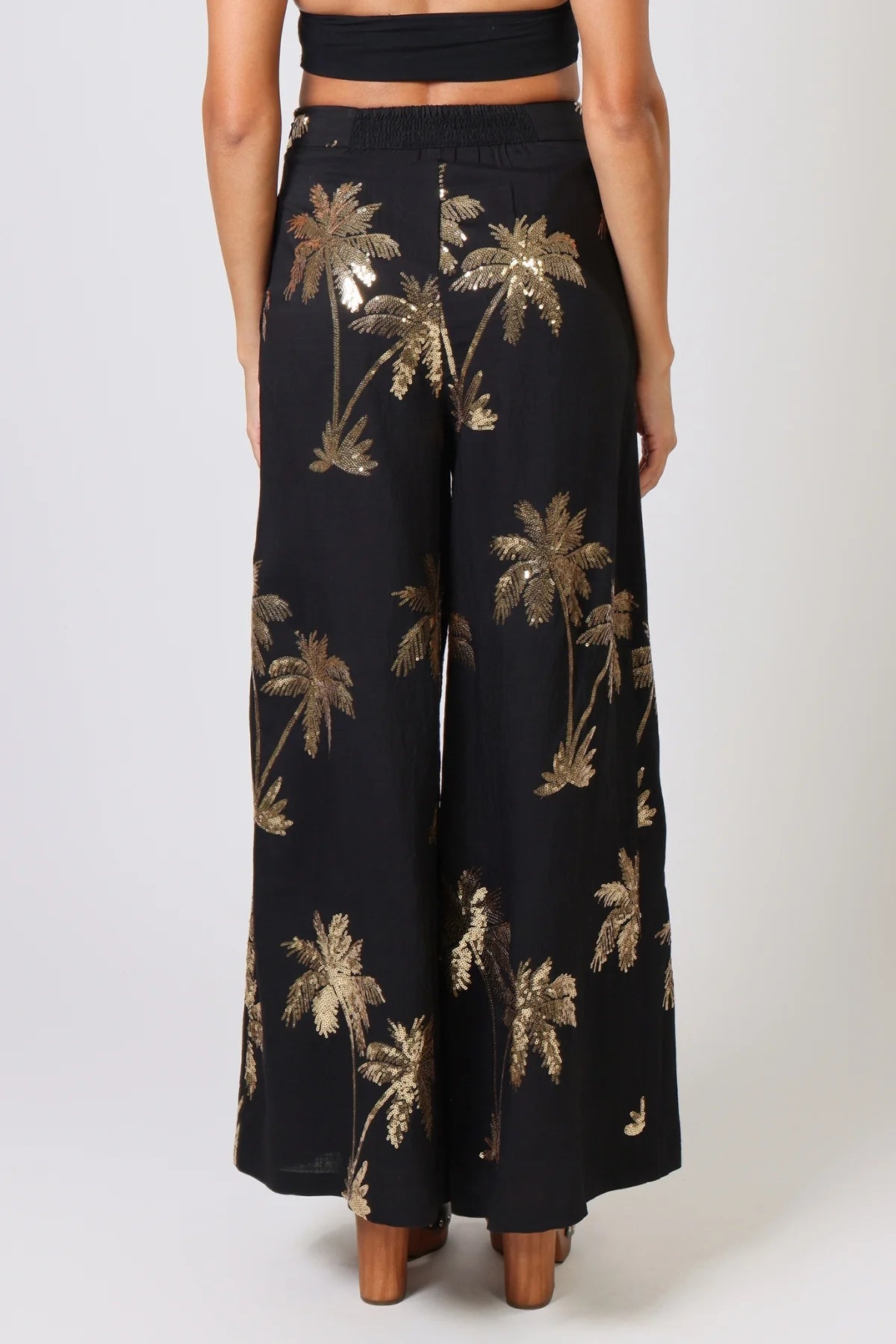 Traffic PeopleTraffic People Rene Trousers Palms Of GoldBottomsBlack - Blue Water Clothing