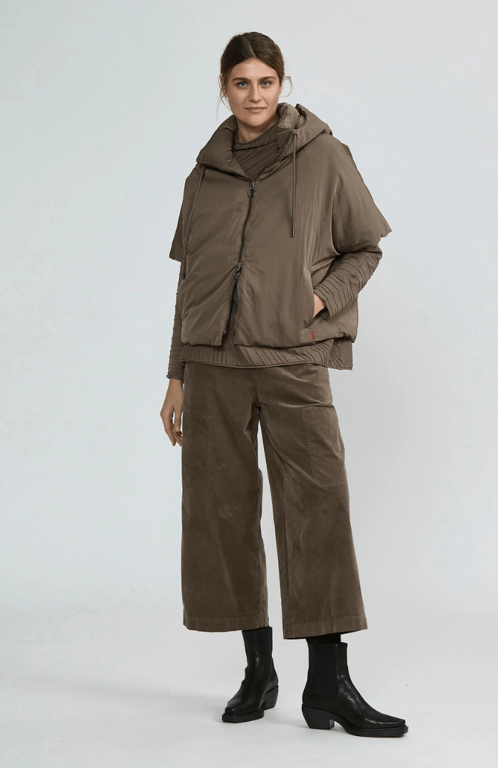 VetonoVetono Wide Leg Side Pocket TrouserClothingCappuccino - Blue Water Clothing