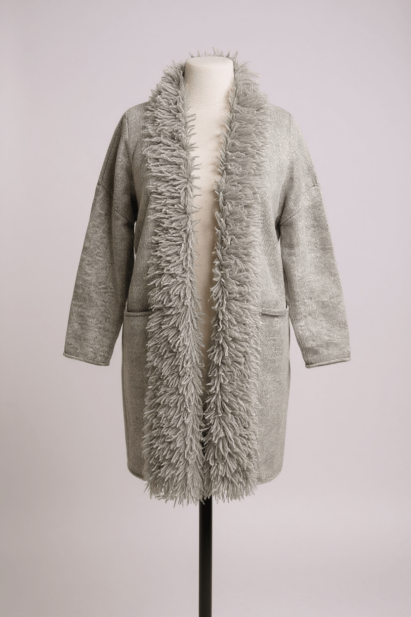 VetonoVetono Edge To Edge Wool Coat GreyCoats & JacketsSilver - Blue Water Clothing