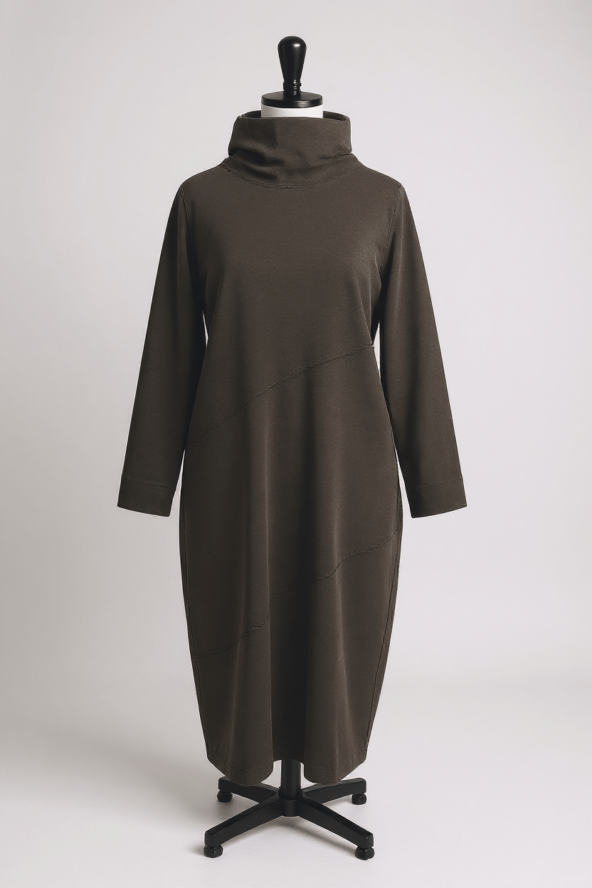 VetonoVetono Heavy Weight Dress Dark OliveDressesDark Olive - Blue Water Clothing