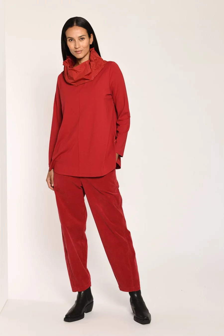 VetonoVetono High Neck Top Crimson RedTopsCrimson Red - Blue Water Clothing