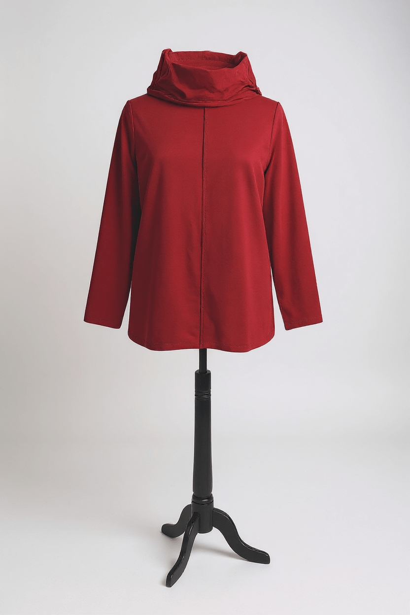 VetonoVetono High Neck Top Crimson RedTopsCrimson Red - Blue Water Clothing