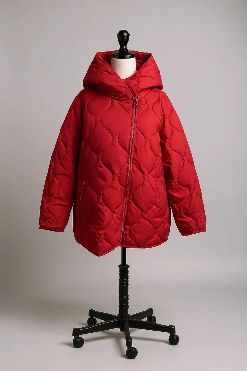 VetonoVetono Hooded Quilted Jacket RedCoats & JacketsCrimson Red - Blue Water Clothing