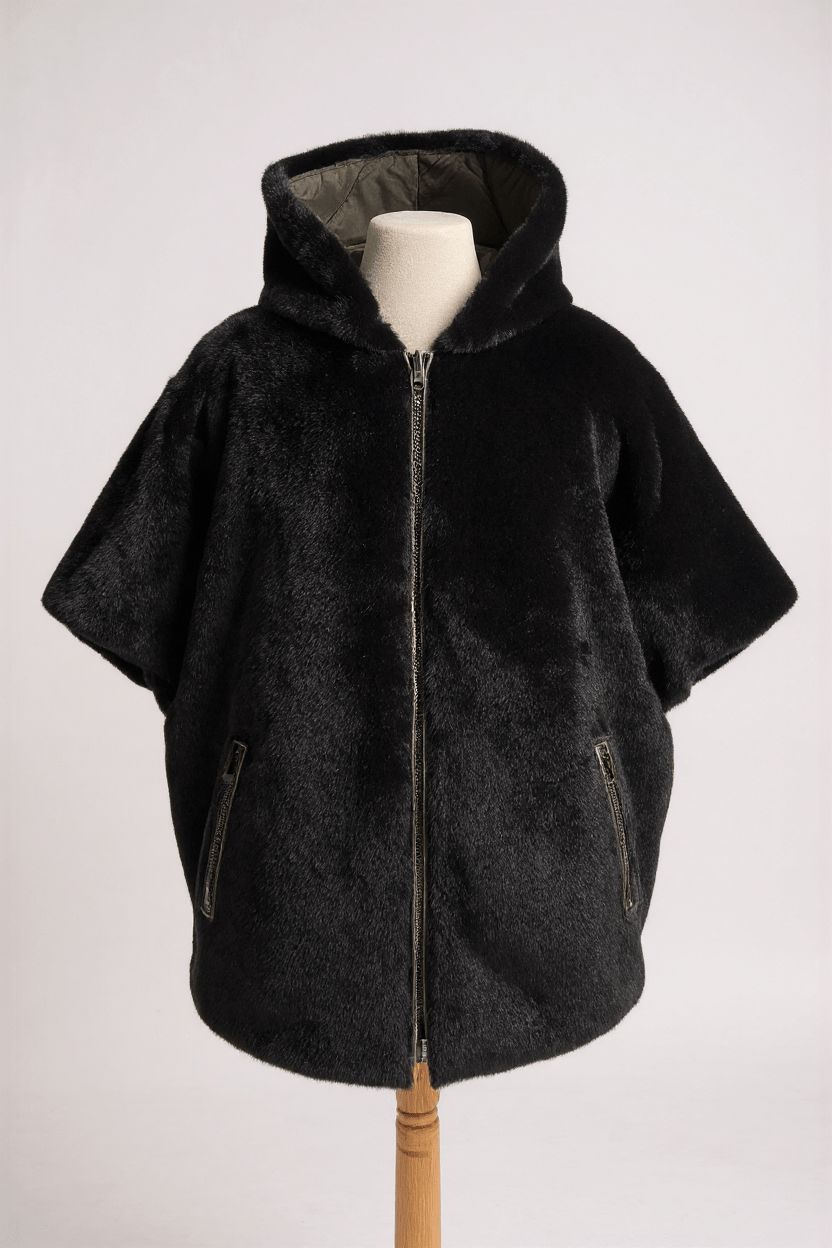 VetonoVetono Reversible Poncho Dark Olive/BlackCoats & JacketsDark Olive/Black - Blue Water Clothing