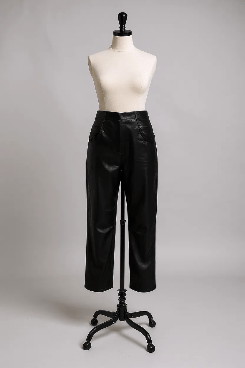 VetonoVetono Round Shape Trouser BlackBottomsBlack - Blue Water Clothing