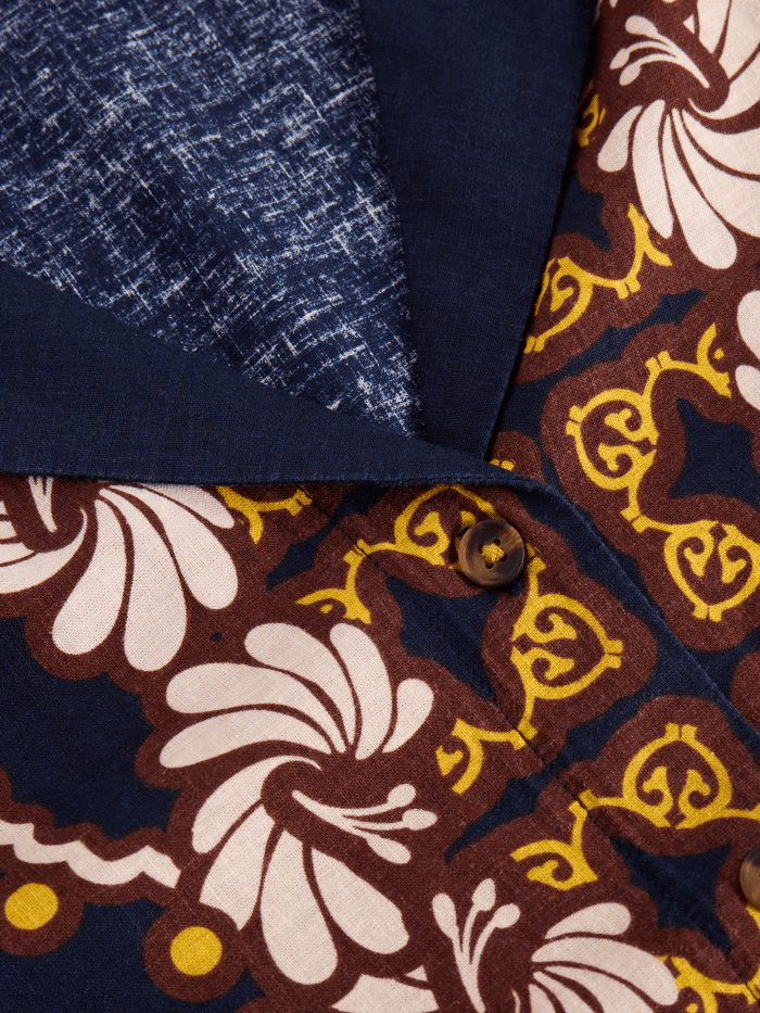 White StuffWhite Stuff Bella Linen Blend Resort ShirtClothingNAVY MULTI - Blue Water Clothing