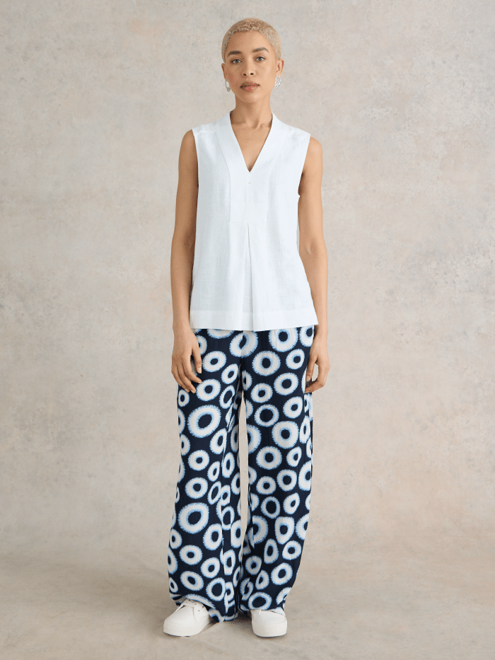 White Stuff Celia Jersey Mix Shirt - Blue Water Clothing