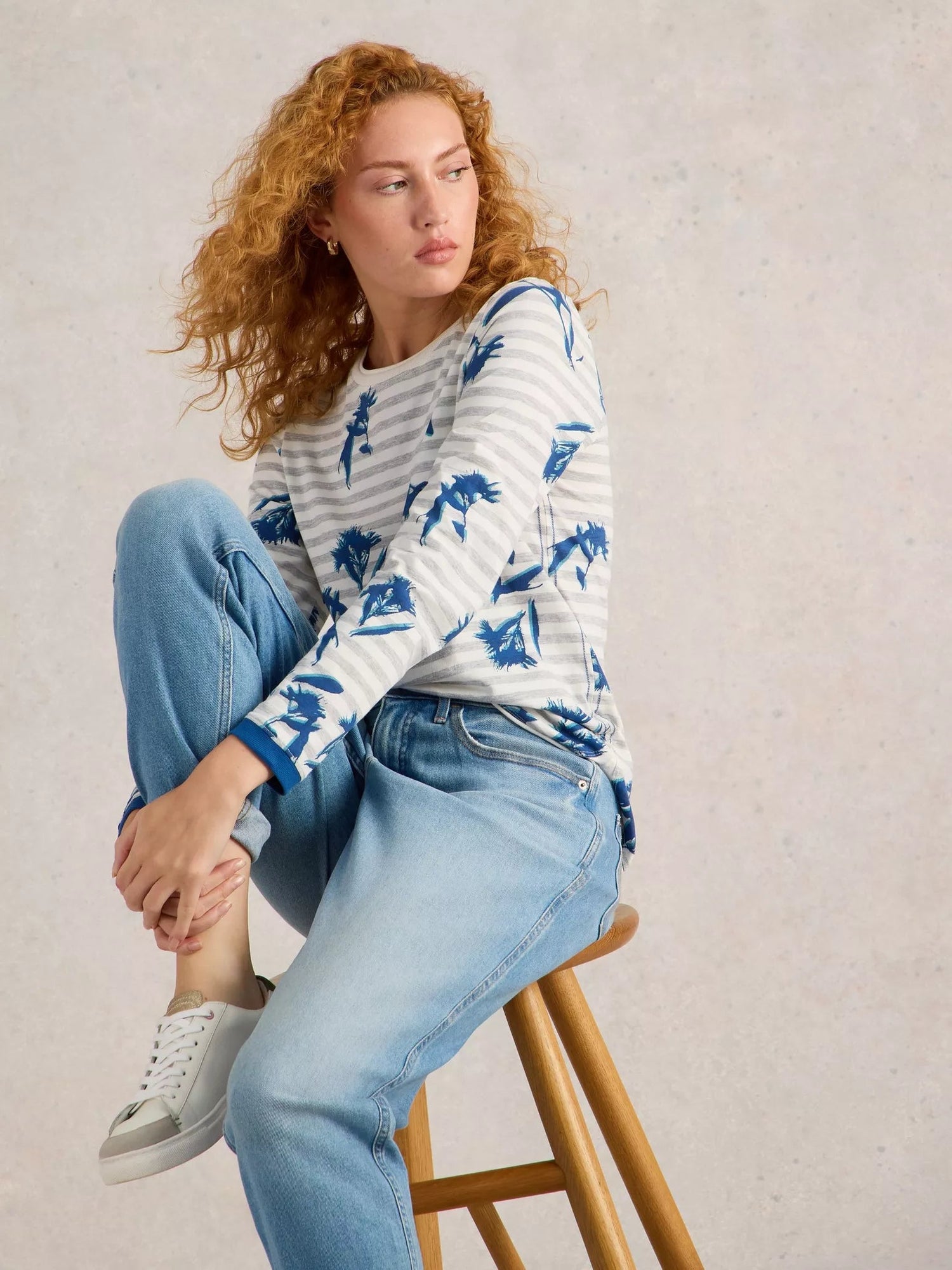 White Stuff Clara LS Tee - Blue Water Clothing