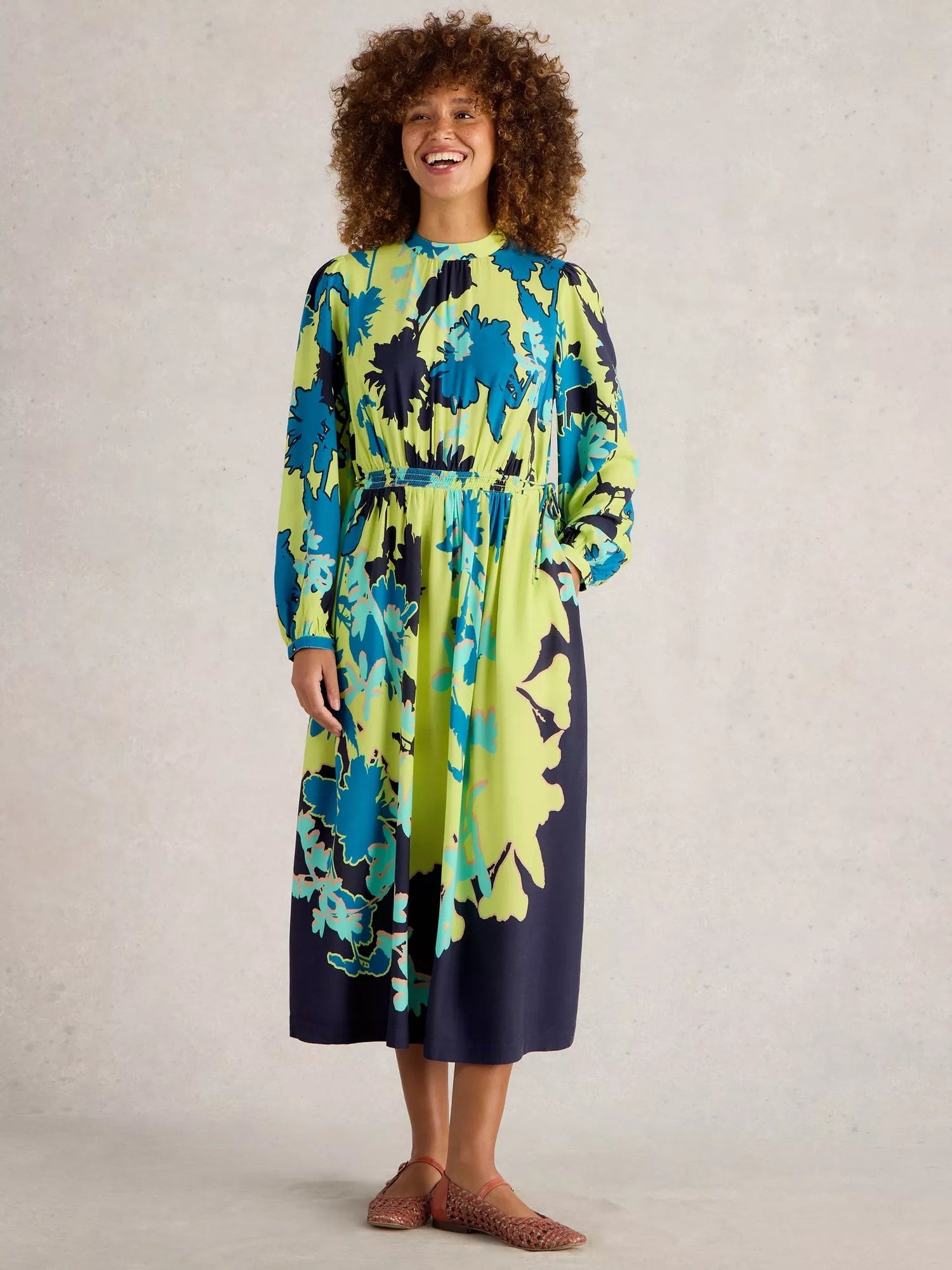White StuffWhite Stuff Freya Midi DressClothingGREEN PR - Blue Water Clothing