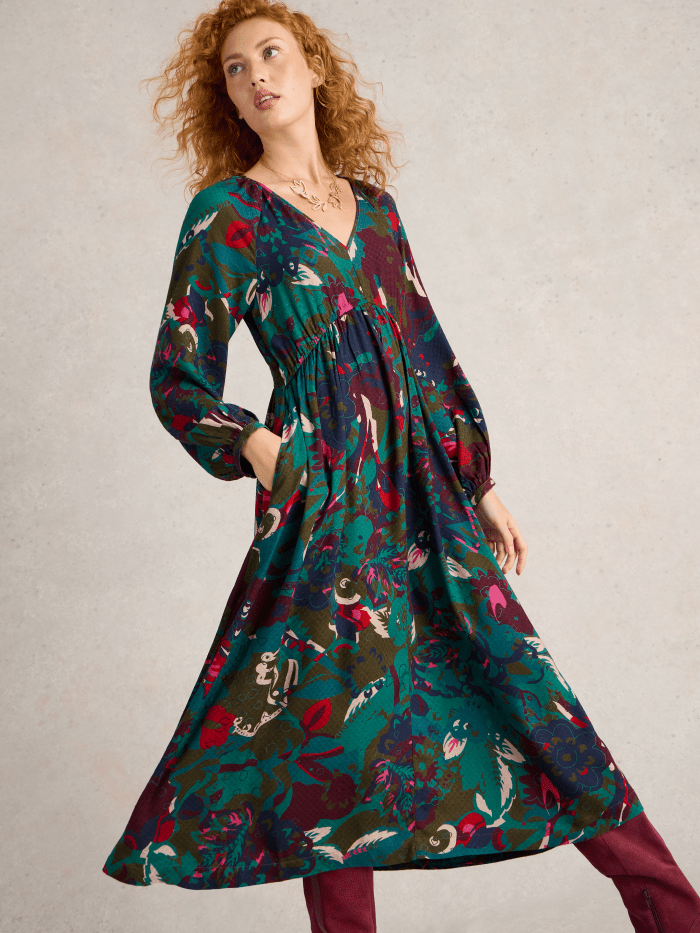 White Stuff Izzy Midi Dress - Blue Water Clothing