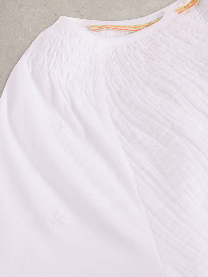 White Stuff Luella Notch Neck Top - Blue Water Clothing