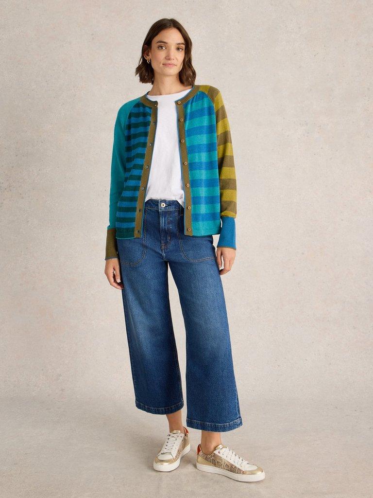 White Stuff Lulu Stripe Cardigan - Blue Water Clothing