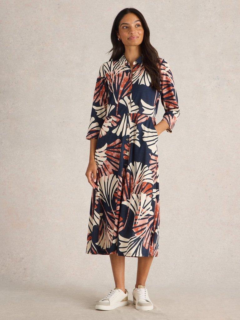 White Stuff Rua Jersey Shirt Dress - Blue Water Clothing