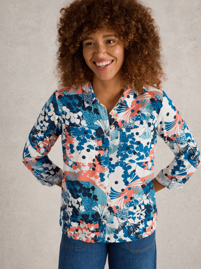 White Stuff Sophie Organic Cotton Shirt - Blue Water Clothing