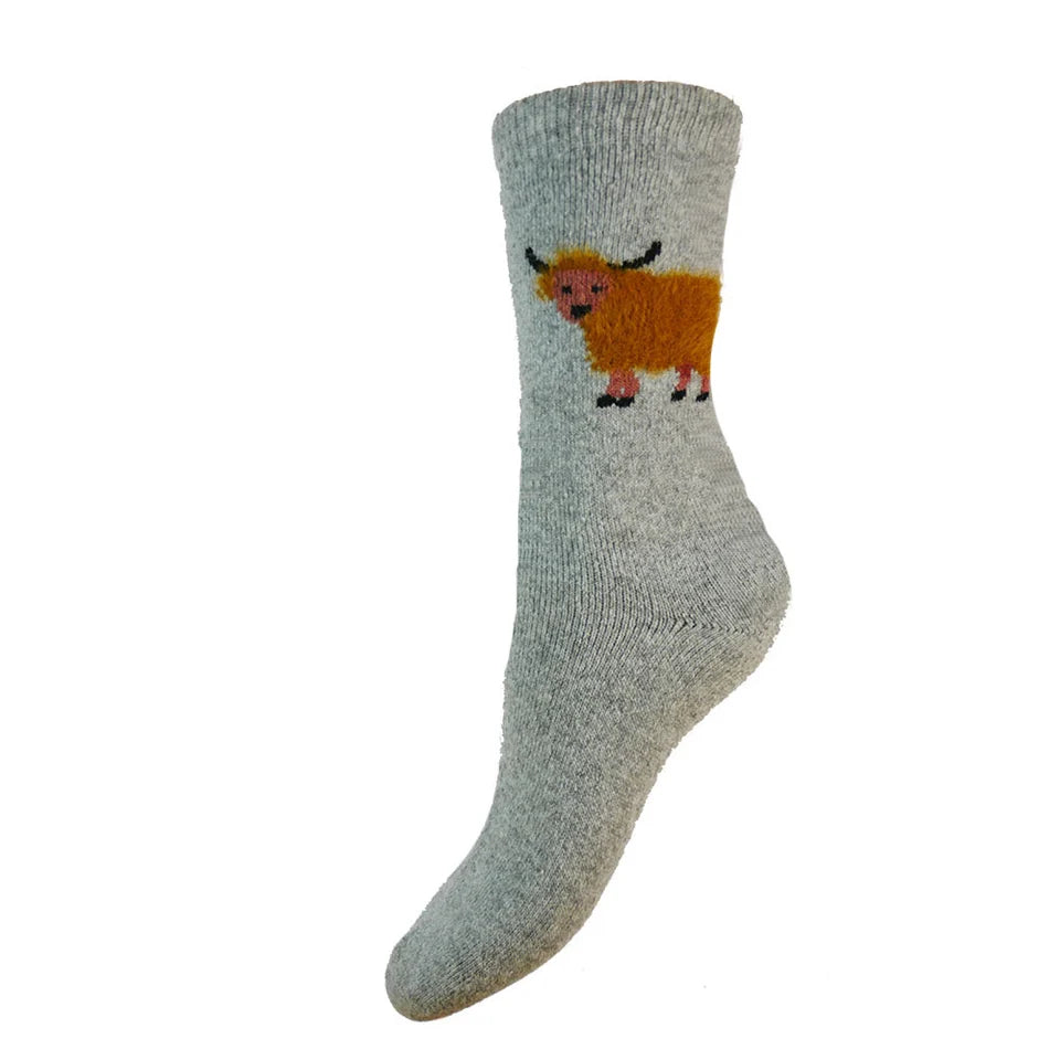 Gemjar Wool Fluffy Highland Cows Socks