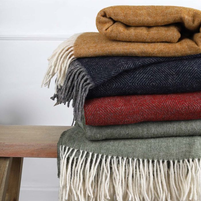 Biggie BestBiggie Best Pure Wool Throw Navy/GreyThrow - Blue Water Clothing