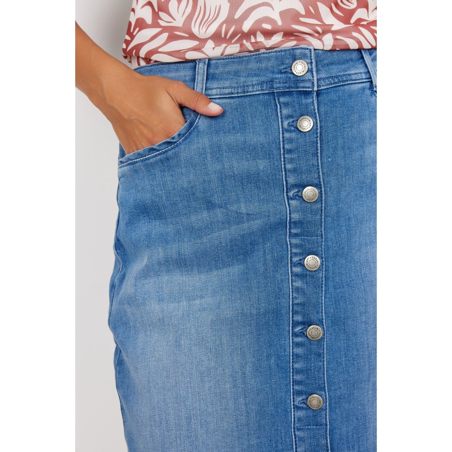 Soya ConceptSoya Concept Kimberly 22 - B Denim SkirtSkirtLight Denim - Blue Water Clothing