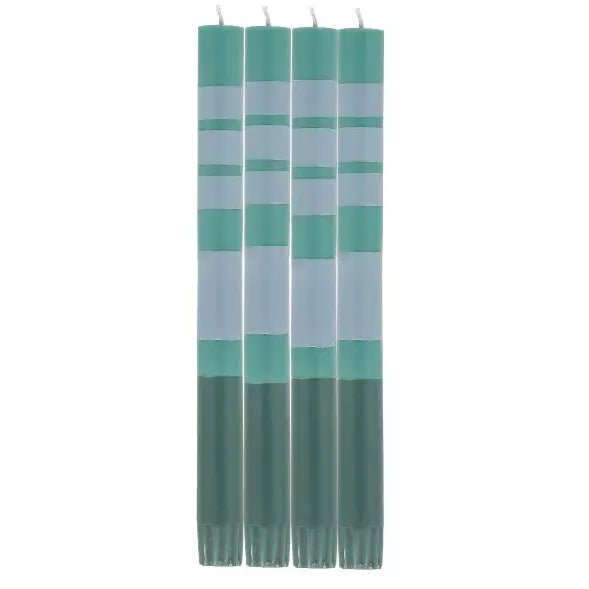 Striped Eco Dinner Candles - Blue Water Clothing