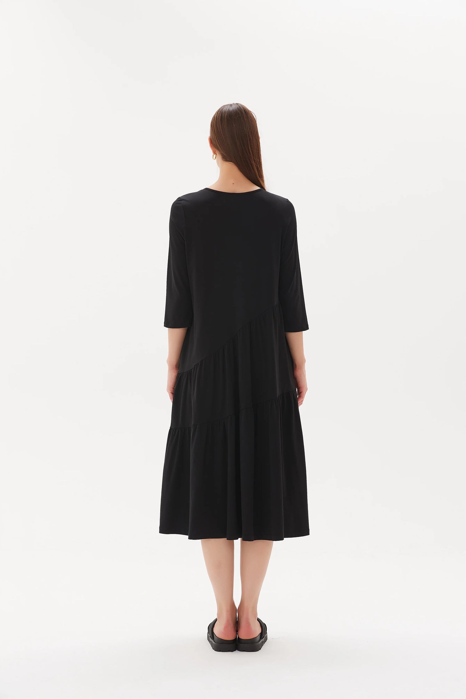 Asymmetrical Seam Gather Dress