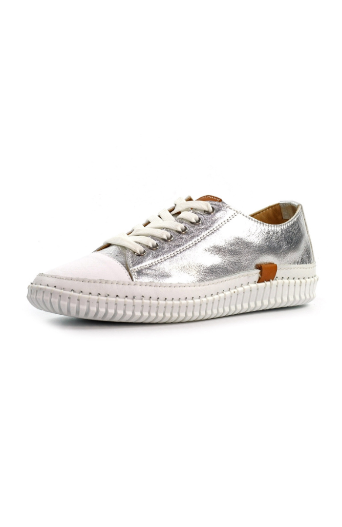 Lunar Shoes Starlet II Silver Lea. Plimsoll