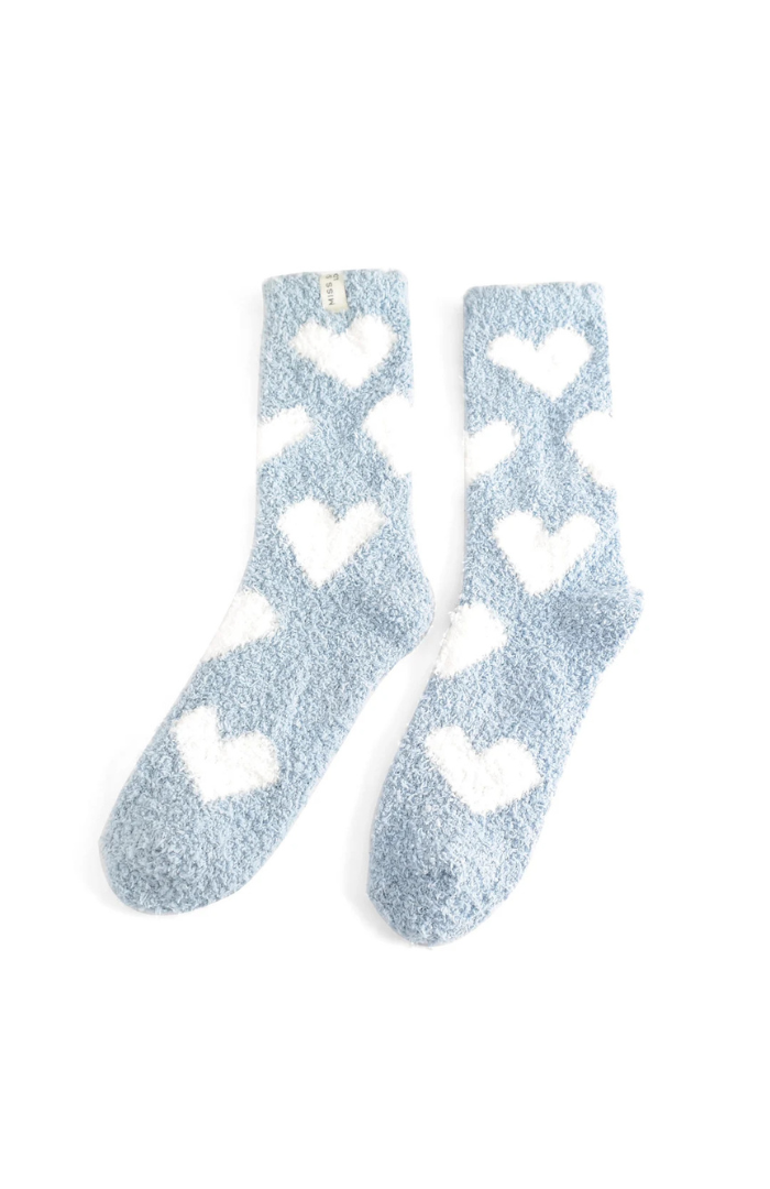 Fluffy Hearts Socks New