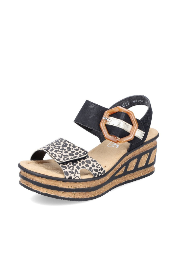 Rieker Detail Strap Wedge 68176 Sandals