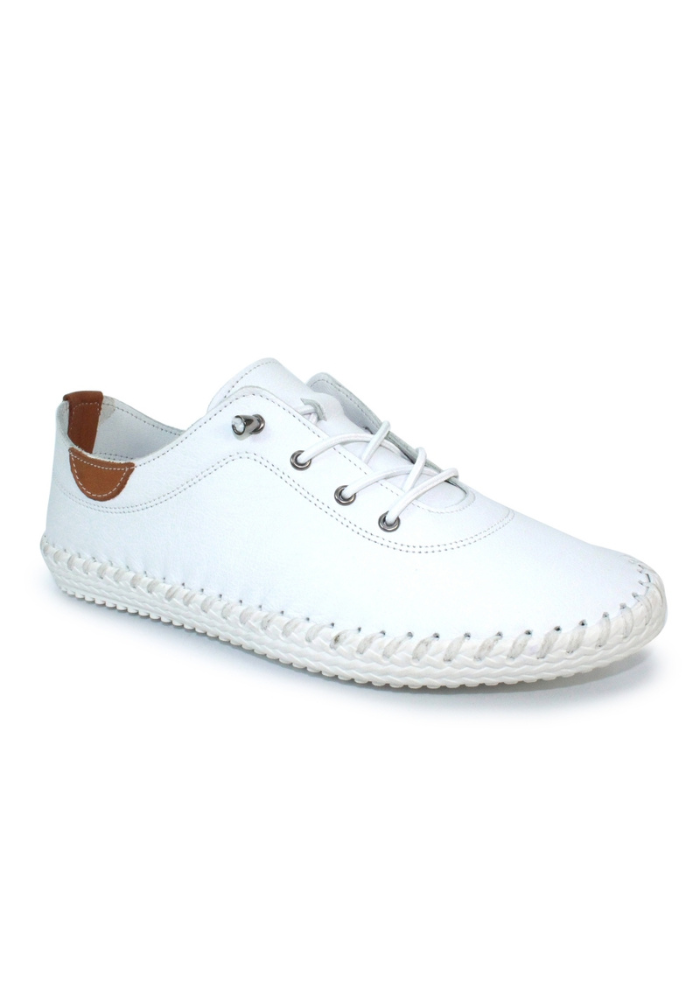 St Ives Leather Plimsoll