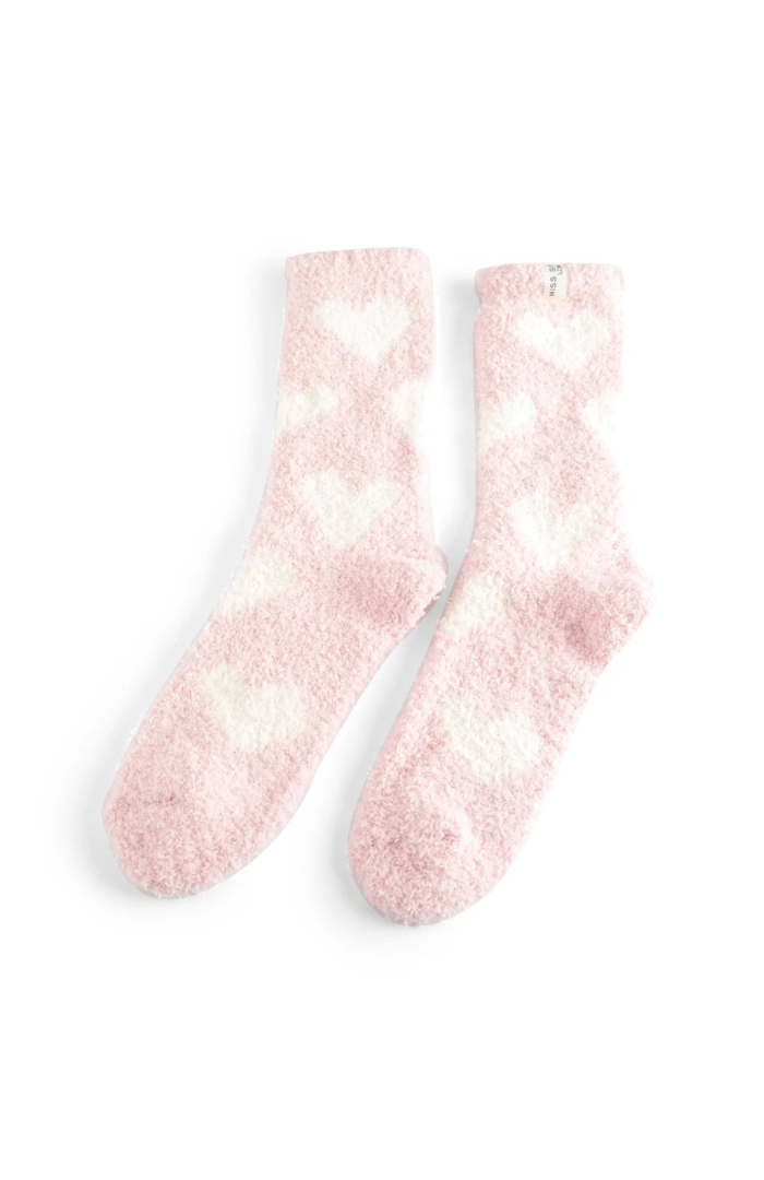 Fluffy Hearts Socks New