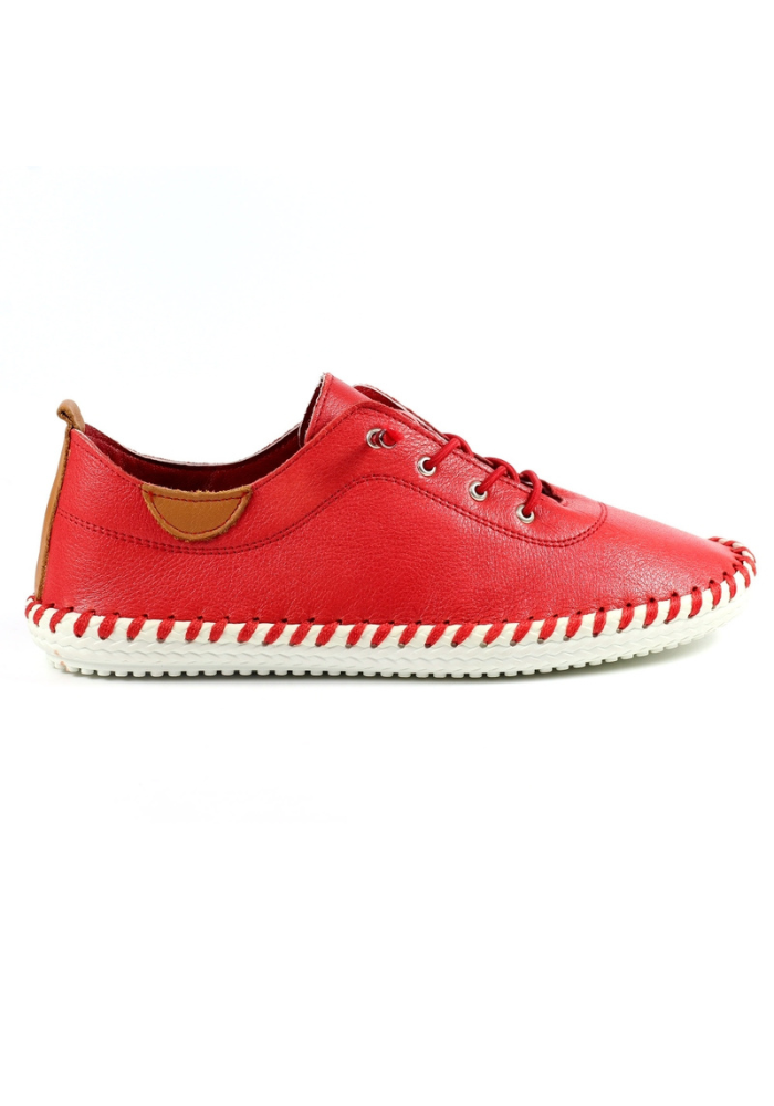 St Ives Leather Plimsoll