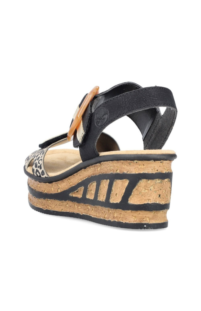 Rieker Detail Strap Wedge 68176 Sandals