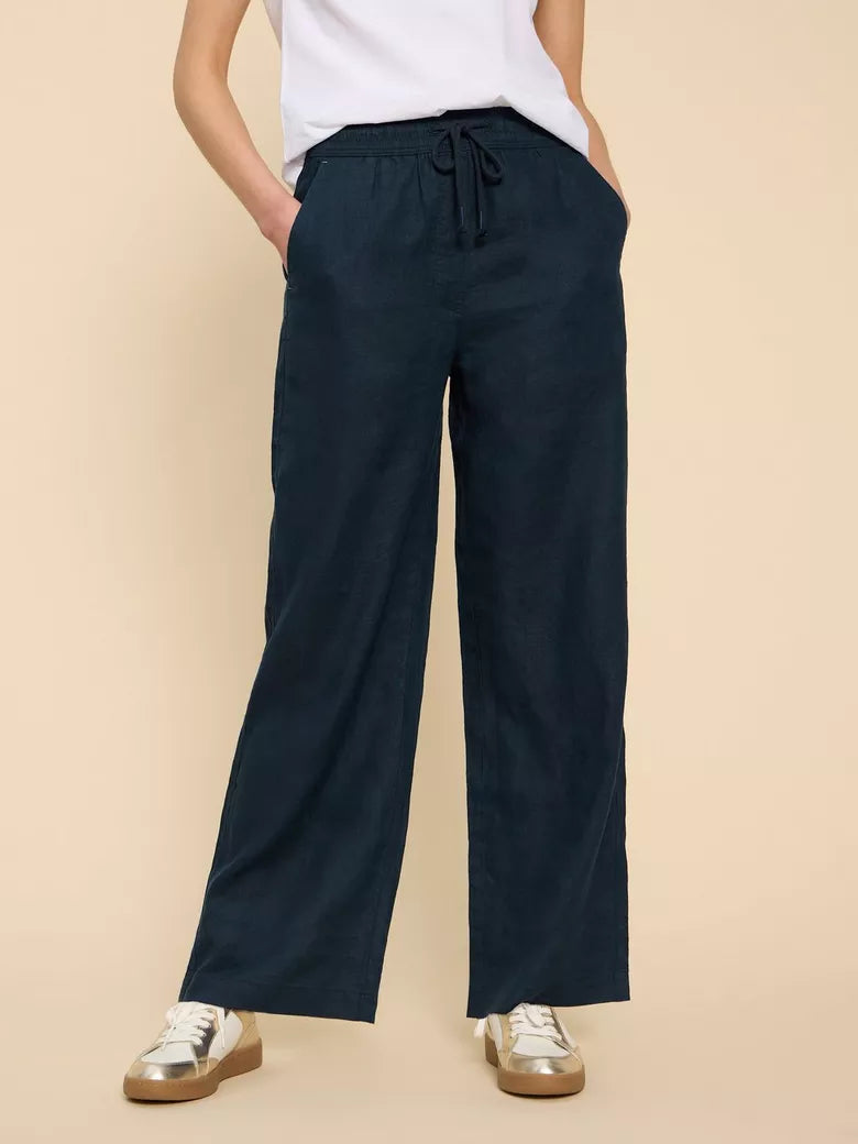 Belle Linen Blend Wide Trouser