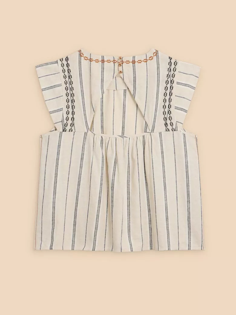 Carla Stripe Linen Blend Top