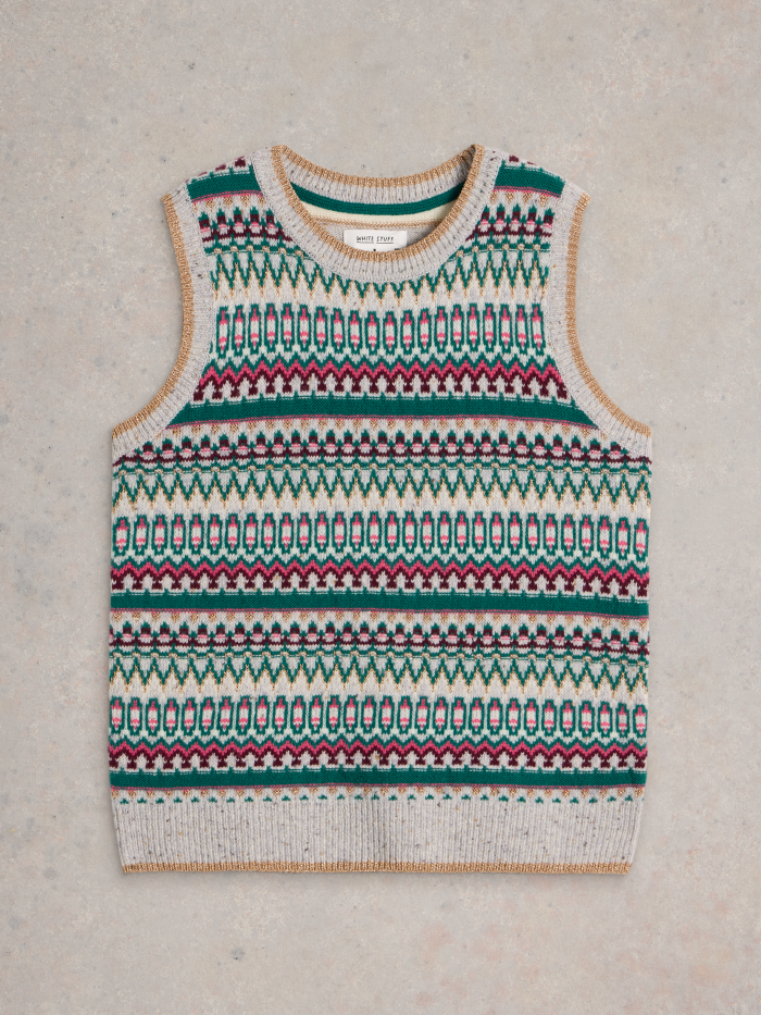 Fay Sparkle Fairisle Tank