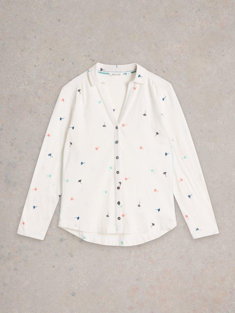 White Stuff Annie Embroidered Jersey Shirt