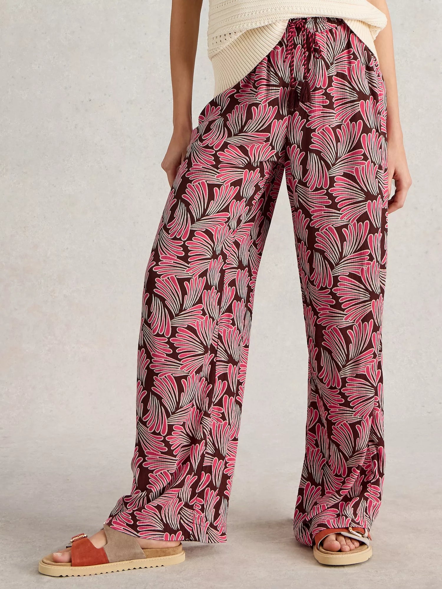 White Stuff Belle Crinkle Wide Leg Trousers