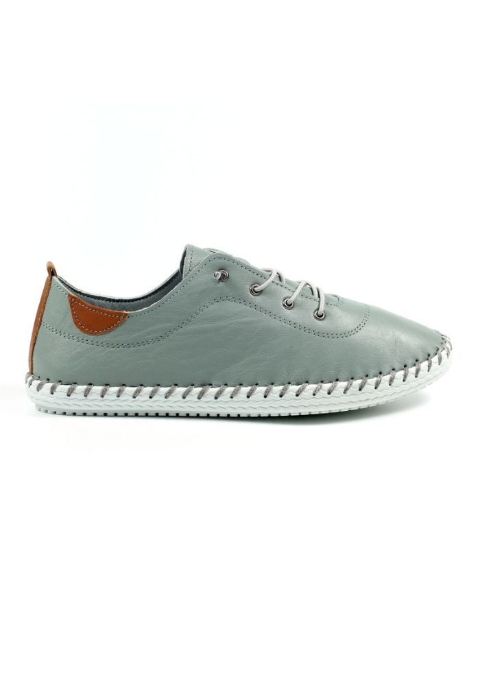 St Ives Leather Plimsoll