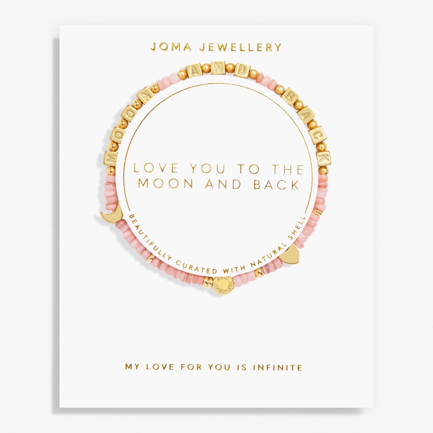 Joma Jewellery Happy Little Moments Bracelet ' Love You To The Moon And Back '