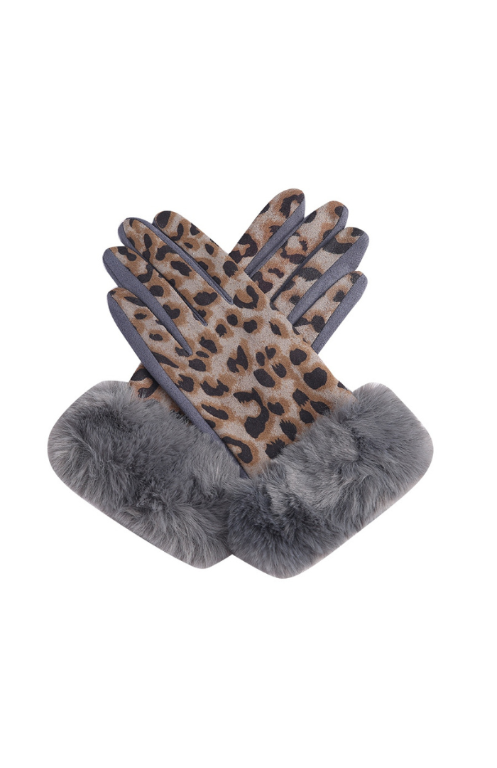 Soft Leopard Print Gloves GL08