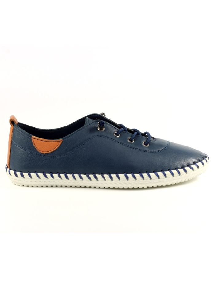 St Ives Leather Plimsoll