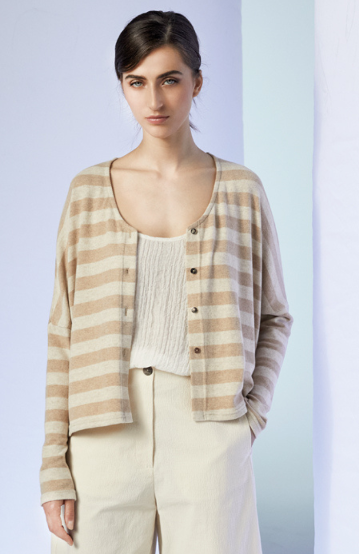 Neirami V-Neck Cardigan Riga Sand