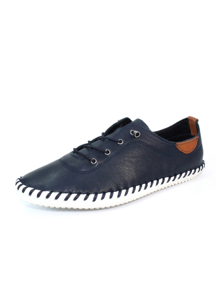 St Ives Leather Plimsoll