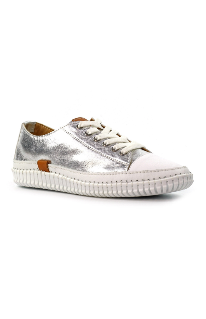 Lunar Shoes Starlet II Silver Lea. Plimsoll