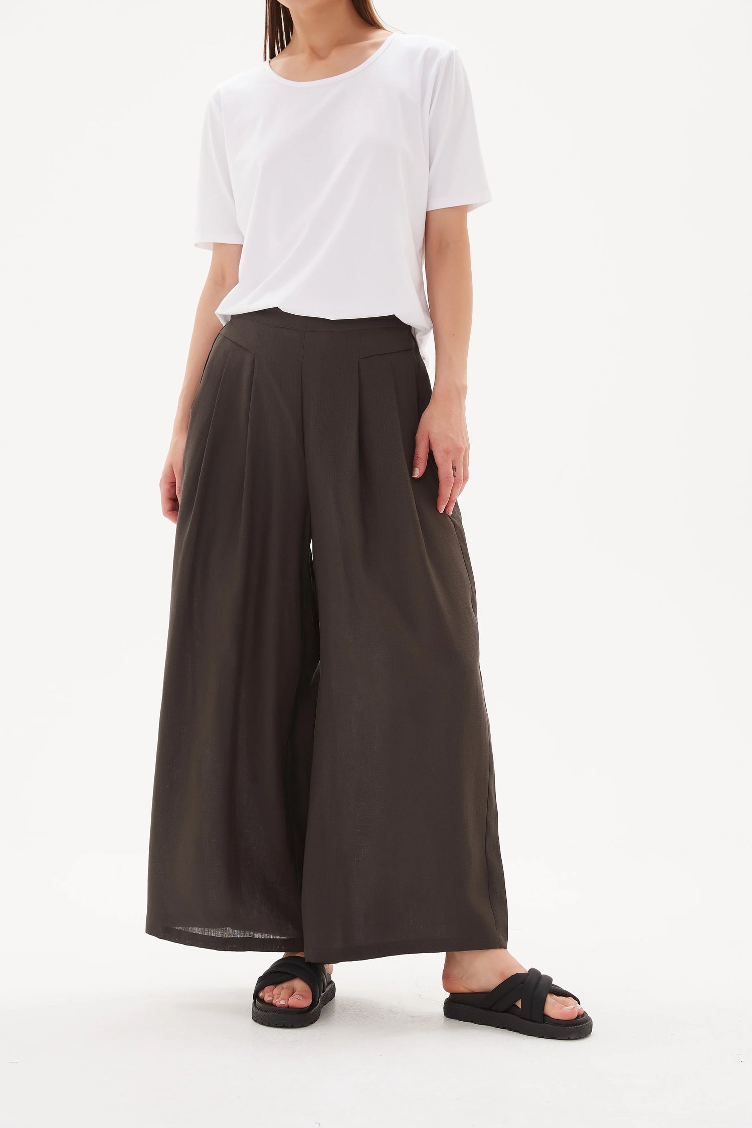 Elastic Back Palazzo Pant